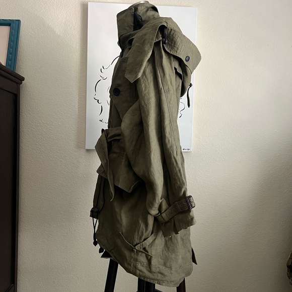 Burberry Prorsum Runway 2012 Cocoon Linen Belted Hooded Parka Jacket RARE - Picture 5 of 14